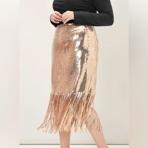 SHEIN, 3X, Champagne, Sequin Skirt